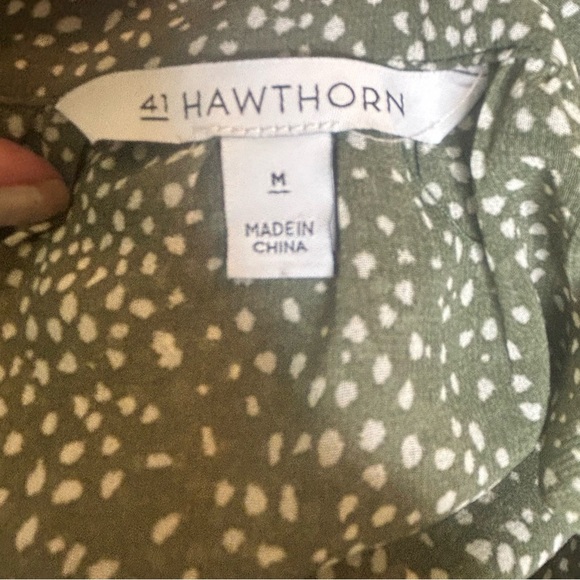 41 Hawthorn 3/4 Sleeve Chiffon Shirt Dress sheer no slip medium dots - Picture 7 of 8